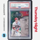2017 TOPPS CHROME #MAW-3 MIKE TROUT MLB AWARD WINNERS GREEN REFRACTOR /99 PSA 9