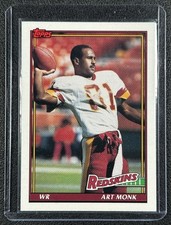 ART MONK 1991 TOPPS FOOTBALL #187 REDSKINS