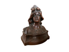 Marcel Renard - Sculpture en régule Art Nouveau - Buste de femme