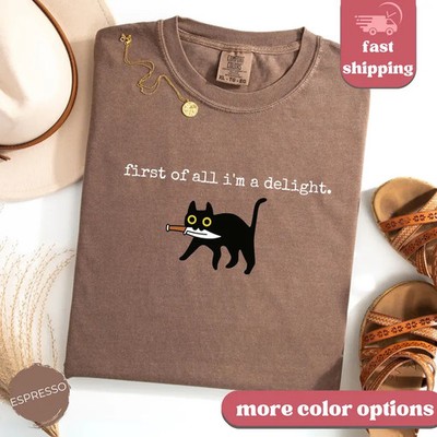 Funny Black Cat Shirt I'm Watching You Comfort Tee