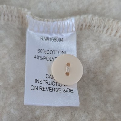 C&K Designs Women's L Ivory Floral Full-Button Sweatshirt RN