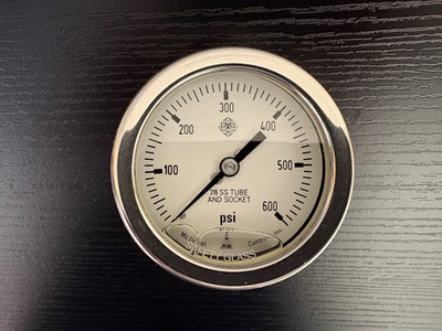 McDaniel Controls Gauge Lower Mount 0-600 PSI 1/4'' NPT KIL