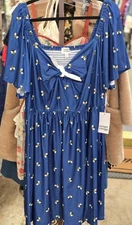 Unique Vintage NWT 2X BLUE DRESS WITH HONEY BEES 🐝 