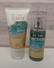 Bath Body Works AT THE BEACH Travel Size Fine Mist Body Cream Set 2.5 oz NEW