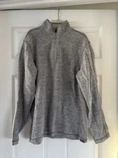 Eddie Bauer Men's Heather Gray Quarter Zip Sweater