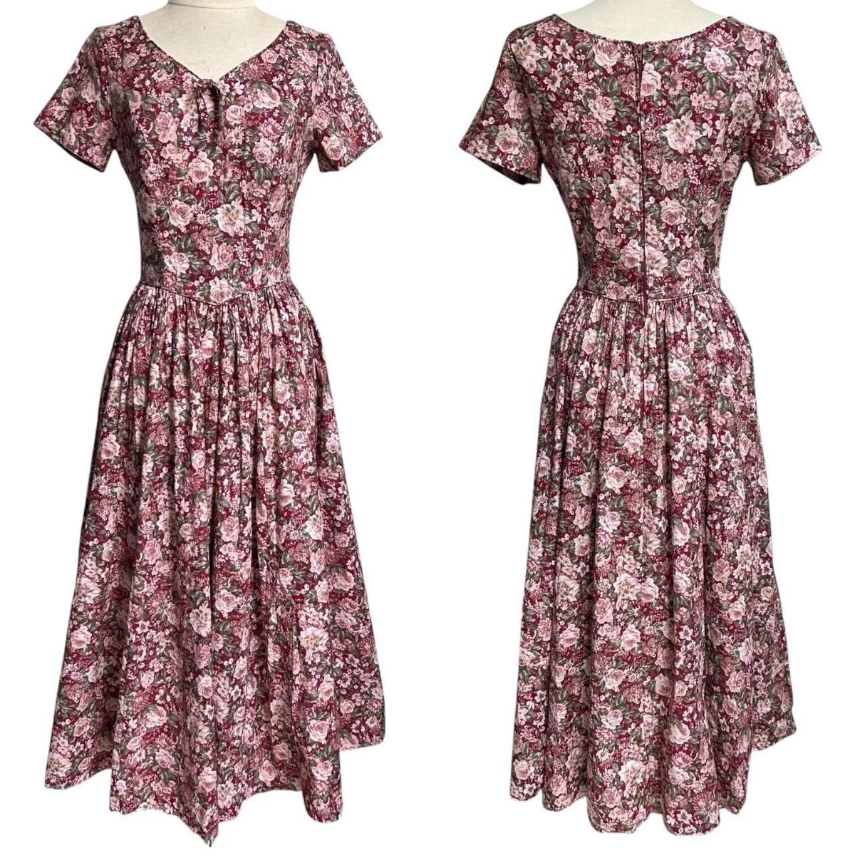 chinese dress ladies 1980s LAURA ASHLEY Rose Dress main image 1