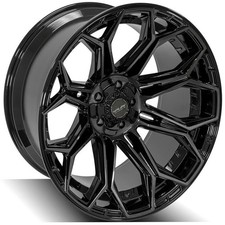 Gloss Black Wheel Wbrushed Face 22x12 For 2011-2023 Ram 1500 By 4play - Rvo4122