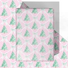 Wrapping Paper - 4 Jumbo Sheets, 28 * 40 Inches - Pink Bow Pink Christmas Tree