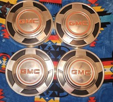 4 Vintage Gmc Hubcaps 73 - 87 Gmc Truck Hubcaps 10.5 Dog Dish Square Body