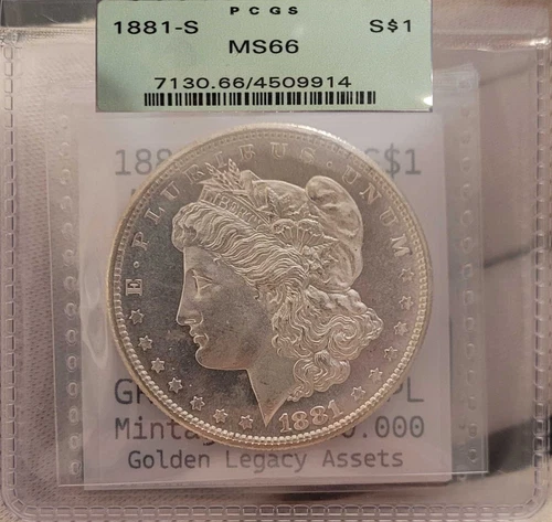 1881 S Morgan Dollar $1 - ULTRA SUPERB GEM BU MS+ PL Surfaces - Sealed Flip #578