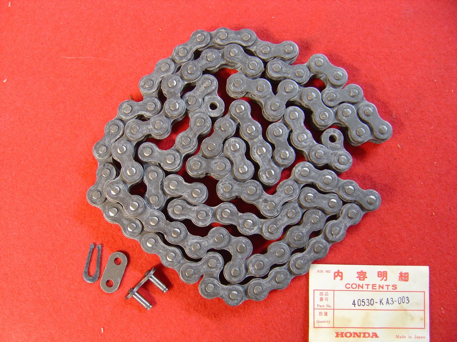Chaine de rechange moto 520K 110L pour restauration Honda CR250RB et CR125RB