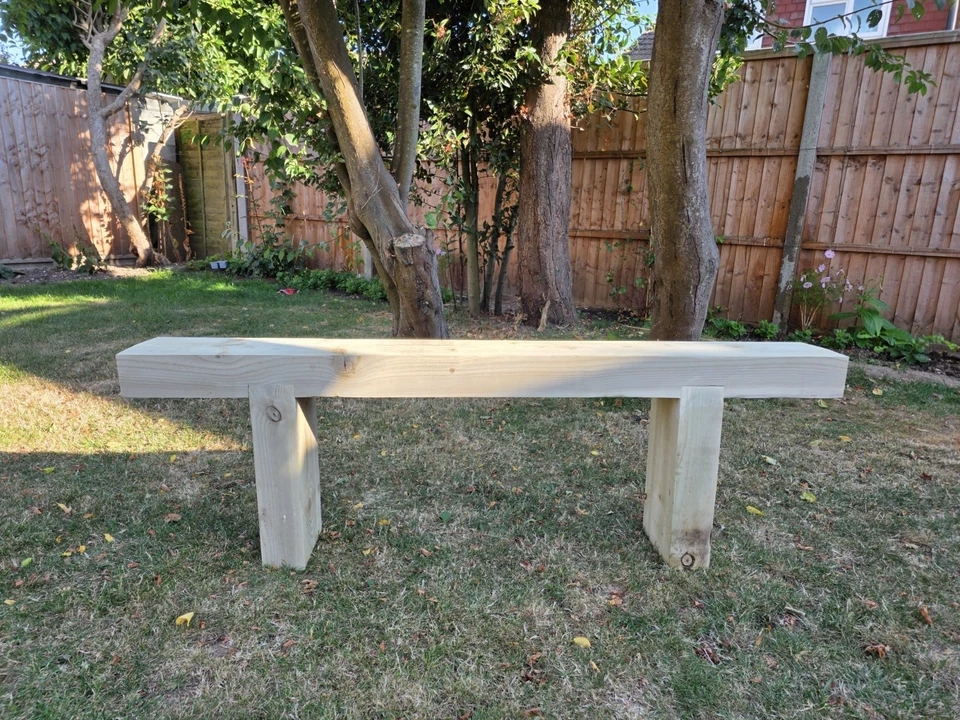 Wooden Garden 3 Seater Sleeper Bench | Rustic Patio Outdoor Seating