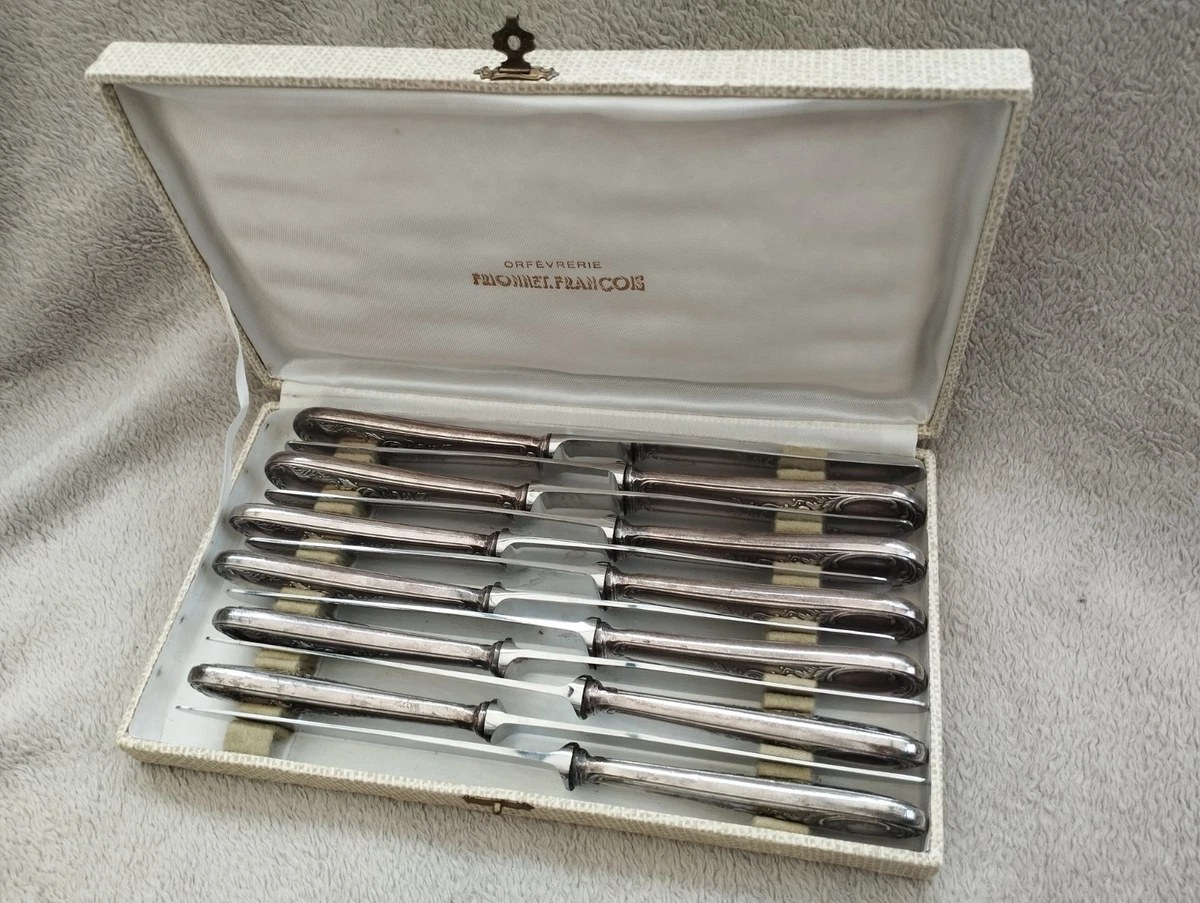 Coffret Vide François Frionnet - 12 Fourchettes à Gâteau + Pelle - Vintage Années 1920-40
