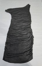 forever 21 Women's Charcoal Gray One Shoulder Ruched Mini dress Size M NWT
