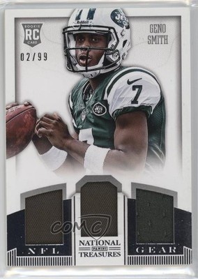 2013 National Treasures Rookie NFL Gear Materials Trio 2/99 Geno Smith RC 0i1b