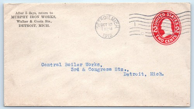 #ad Murphy Iron Works Detroit MI Michigan Postal Cover $13.99