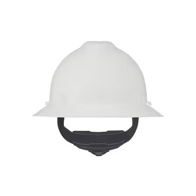 Msa Safety 475369 V-Gard Slotted Full Brim Hard Hat, Fas-Trac Iii Suspension,