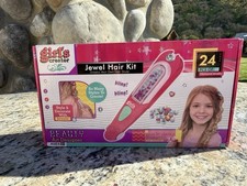 Girls Creator Jewel Hair Kit   Rhinestone Stamper  24 Gems DIY Hair Accessory