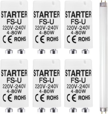 6 Stück FS-U 4-80W Starter Leuchtstoffröhre, Starter für Leuchtstoffröhren 220