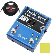 Radial Engineering Twin City Active ABY Amp Switcher Bundle w/Pig Hog PCH10BK...