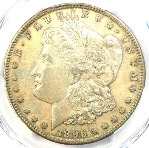 1896-S Morgan Silver Dollar $1 - Certified PCGS AU53 - Rare Date Coin!