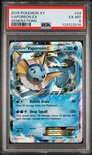2016 POKEMON XY GENERATIONS #24 VAPOREON EX PSA 6