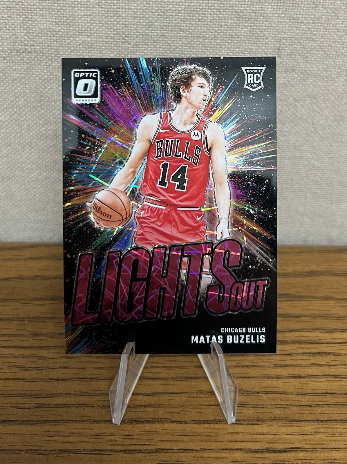 2024-25 Panini Optic Lights Out MATAS BUZELIS Pink Velocity #7/79 Bulls RC