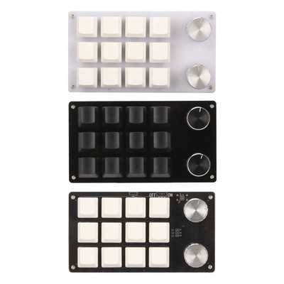 Mini 12 Key Keypad With 2 Knob Blue Switch DIY Programmable Wired Connection Hot