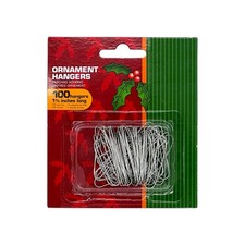 Silver Christmas Ornament Hooks - 100 Pack - Small 1 3/8" Hooks - Flexible Or...
