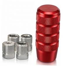 Shift Knob, 3.78" Aluminum Weighted Car Gear Stick Shifter Red-4 adapters