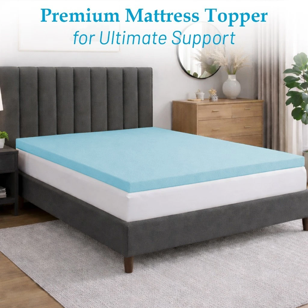 Continental Sleep, 3-Inch Gel Memory Foam Mattress Topper.