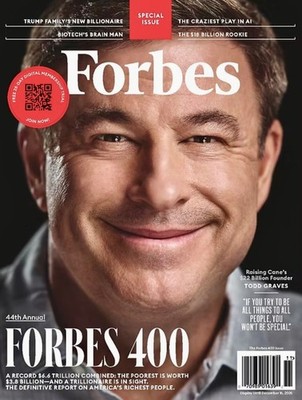 TODD GRAVES - Forbes Magazine - October 2025 - November 2025 - Forbes 400 - NEW