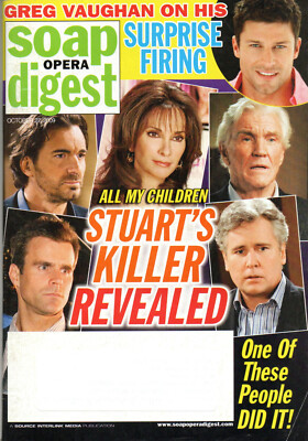 #ad Soap Opera Digest October 27 2009 All My Children Alicia Minshew Greg Vaughan $20.00