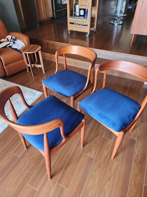 Johannes Andersen Danish Teak Dining Chairs | eBay