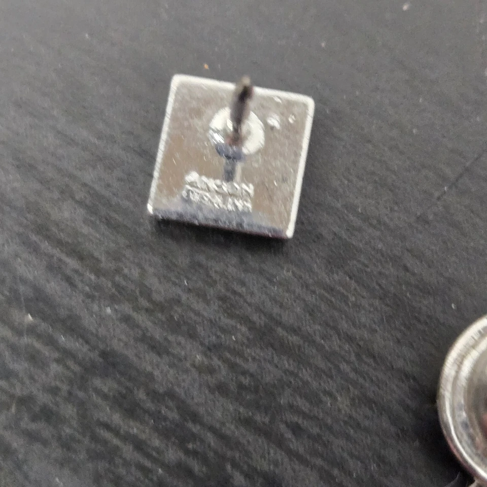 Anson Diamond Tie Tack Pin Sterling Silver 925 Shirt Lapel Pin Dress Vintage - Imagem 3 de 4