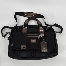 Tumi Alpha Bravo Pinckney Flap Briefcase Laptop Carry Bag Black 22634 Reg $395