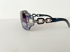 Womens Black With Rhinestones Square Wrap Bling New Fashion Sunglasses UV400
