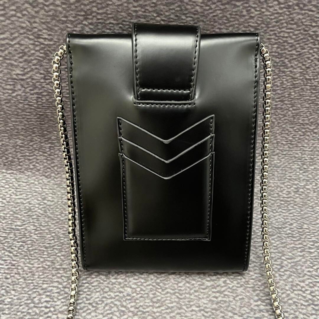 中古　美品　Vivienne Westwood　NEW DOUBLE FLAP SAFFIANO 口金二つ折り財布(ブラック)（レディース
