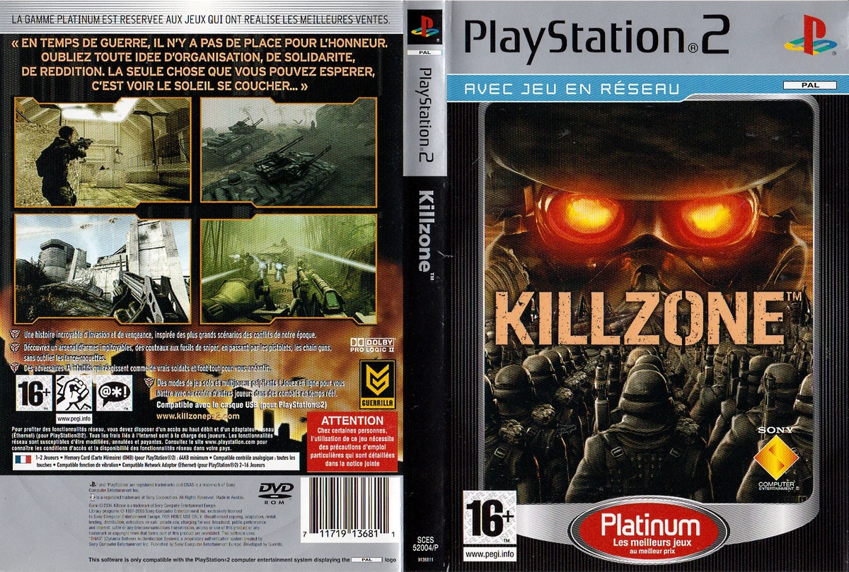 Killzone Platinum Jeu PS2 Playstation 2 711719136910 eBay