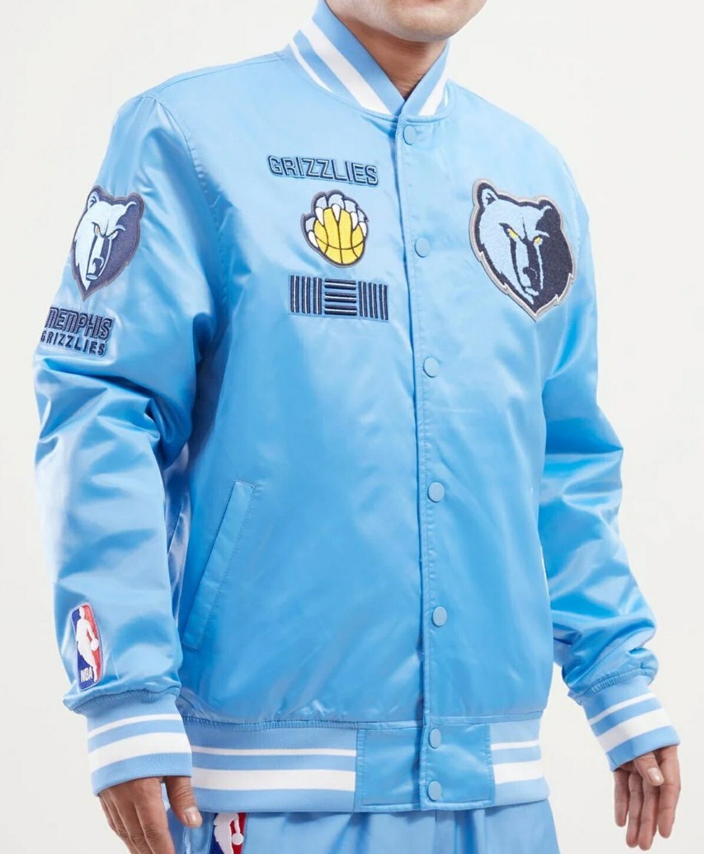 NBA Memphis Grizzlies スタジャン　　　　　【未使用タグ付】 NBA グリズリーズ スタジャン 2021 カラーブロック サテン ジャケット