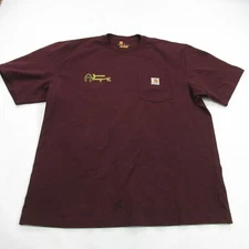 Carhartt Shirt Mens Large Short Sleeve Red Pocket Crew Neck Work Wear