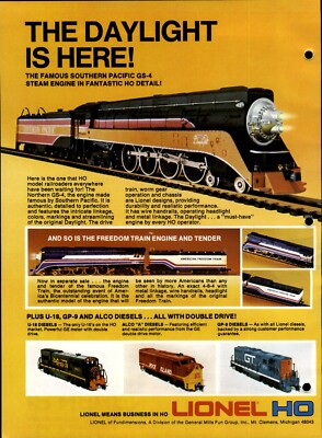 1976 PAPER AD Lionel Toy Train Southern Pacific GS-4 HO Scale American  Freedom - Main Image