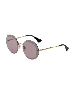 New Gucci Hollywood Forever GG0899S 001 Gold Pink Crystals  display picture 1