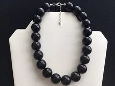  Chunky Black Bead Choker Necklace