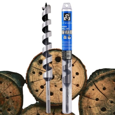 1 x 12 Inch Wood Auger Drill Bit 3/8-Inch Hex Shank Woodworking Carpenter Tool