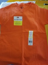 Fruit of the Loom Boys V-Neck Tees-XS 4-5 ORANGE Brand New w/ tags. Lot Of 3
