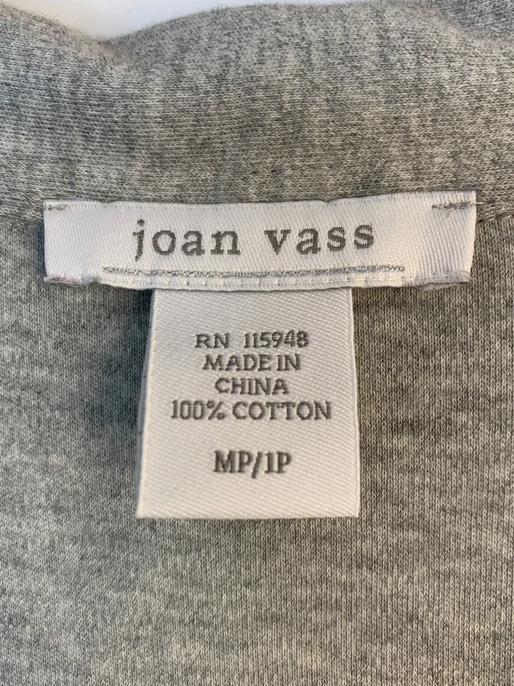 Vestido Camisa Pullover Joan Vass Gris Manga 3/4 Algodón con Bolsillos MP 9028 USADO EN EXCELENTE ESTADO Foto 2 de 4