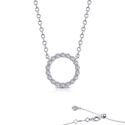 *BRAND NEW* Sterling Silver Platinum-Bonded with 1.15 CTW Open Circle Necklace