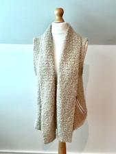 Ann Taylor Loft Woman’s Open Sweater Vest Size L Mohair Wool Blend Zip Pockets