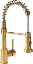 Modern Gold Kitchen Faucet with Pull-Out Sprayer and High-Arc Design